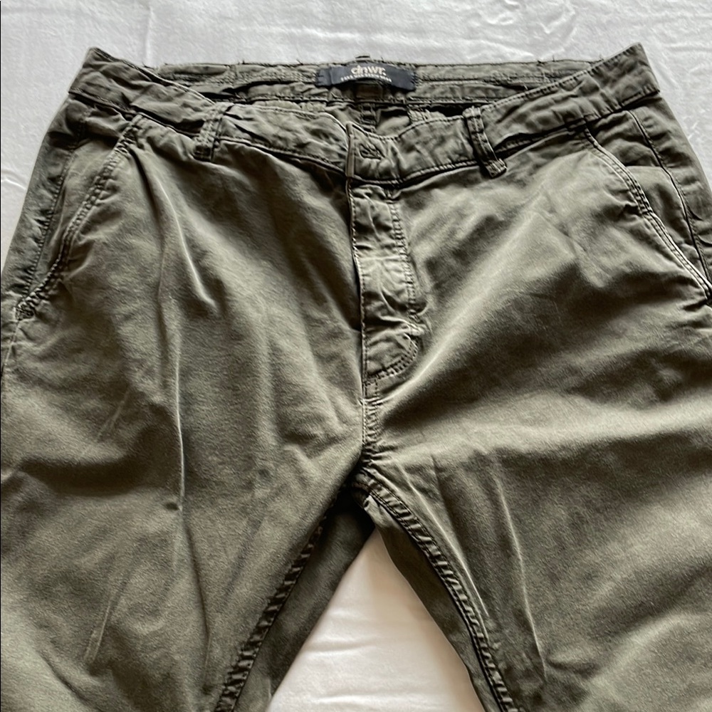 Zara Green Chinos Stylish Cotton Twill